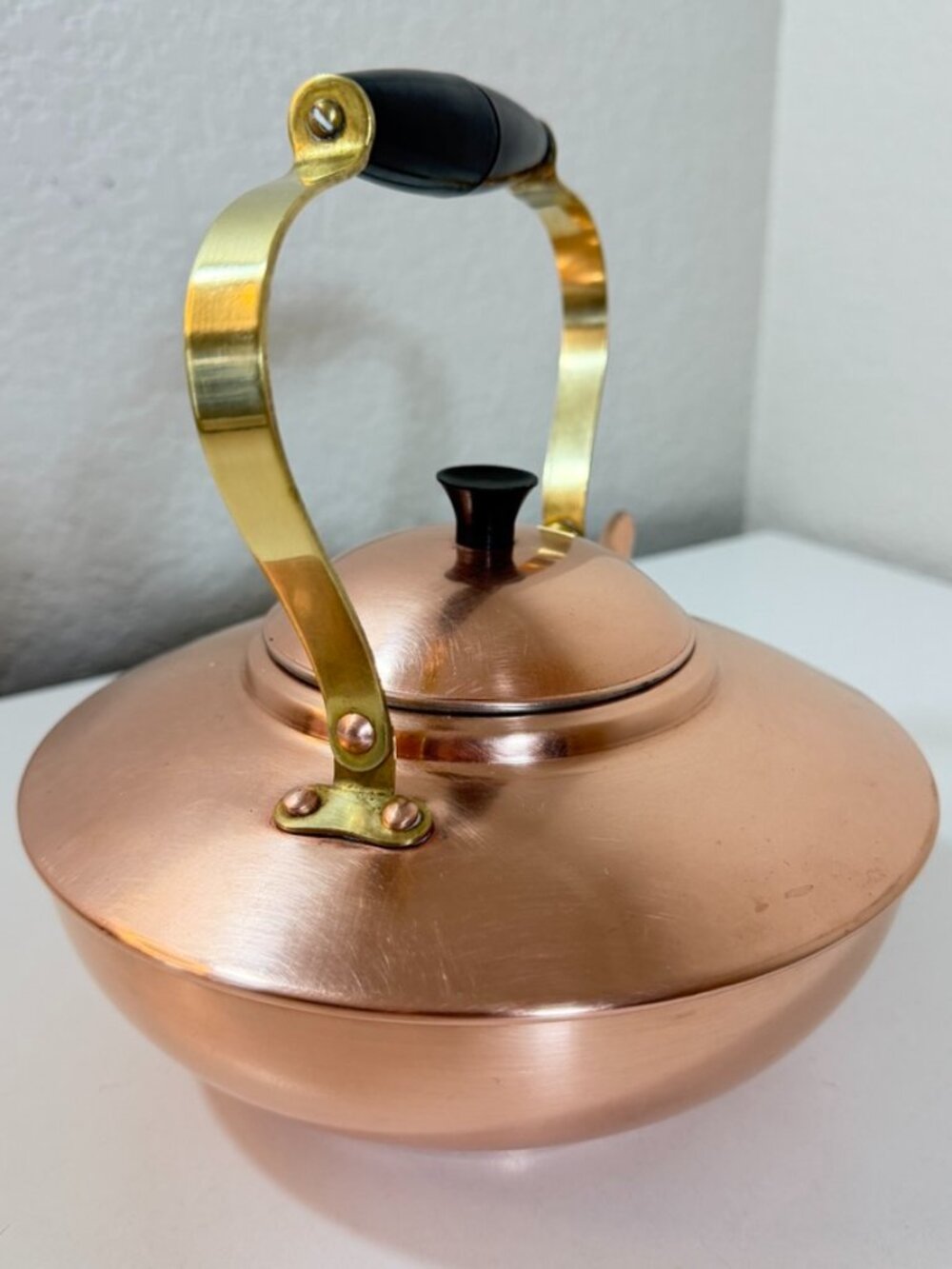 Vintage Douro B&M Copper Kettle w/ Brass & Plastic Handle Small/ 6 cups Portugal - Picture 6 of 16